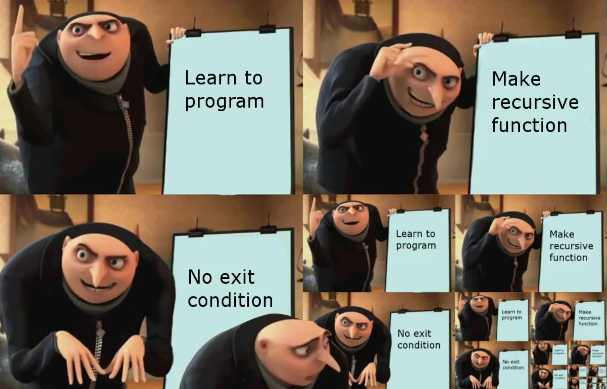 gru learn recursion meme